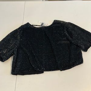 Black topshop sequin cropped top